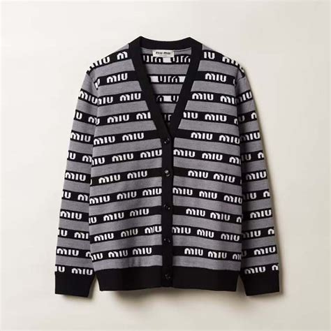 Miu Miu: Women's Collared Cardigan (Black) .